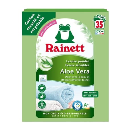 Rainett lessive poudre eco label aloe vera 2.345kg - 35 lavages
