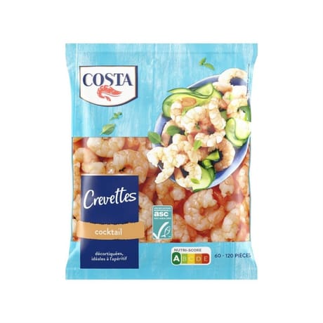 Costa crevettes cocktail décortiquées asc 270g
