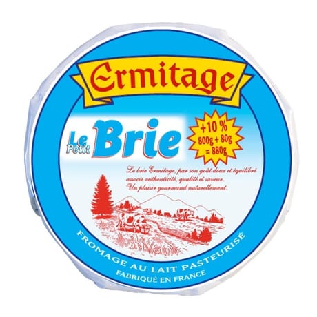 Ermitage brie au lait pasteurisé  33%mg 800g + 10% offert