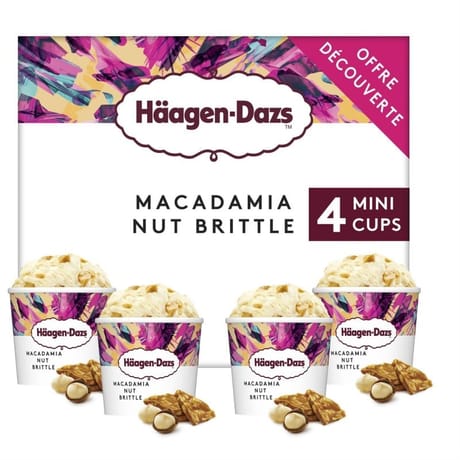 Haagen dazs 4 minicup macadamia nut brittle 380ml 324g