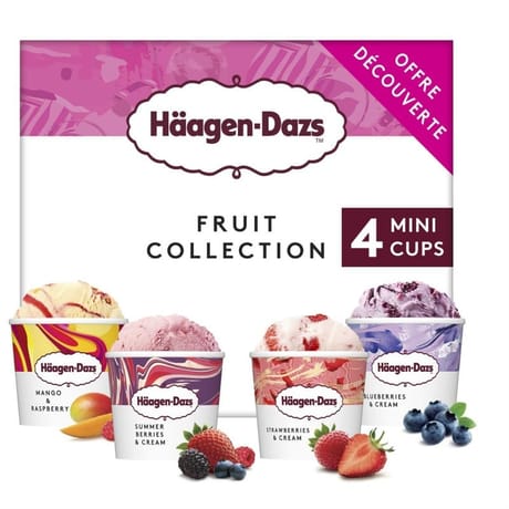 Haagen dazs 4 mini pots fruit collection offre découverte 380ml 326g