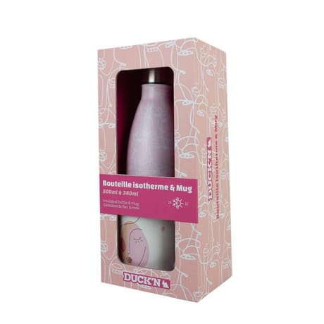 Coffret avec une bouteille isotherme 500 ml  "duck'n" + 1 mug 340ml en