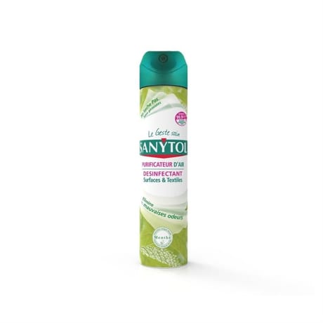 Sanytol purificateur d'air desinfectant surfaces textile menthe 300ml