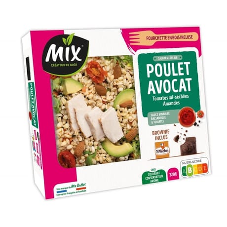 Mix buffet coffret repas salade poulet avocat 320g