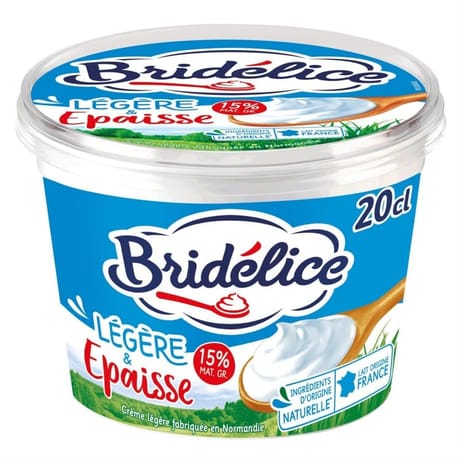Bridélice crème légère épaisse 15%mg pot 20cl
