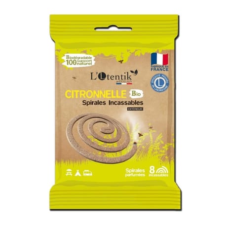 L'otentik sachet de 8 spirales citronnelle bio