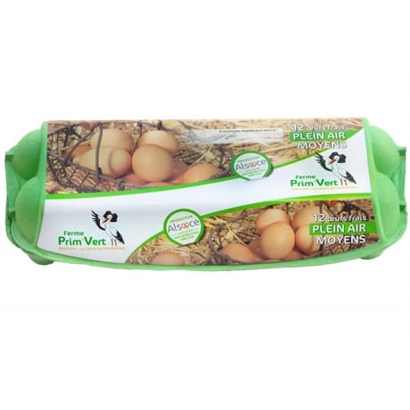 Ferme Prim'Vert 12 oeufs moyen plein air