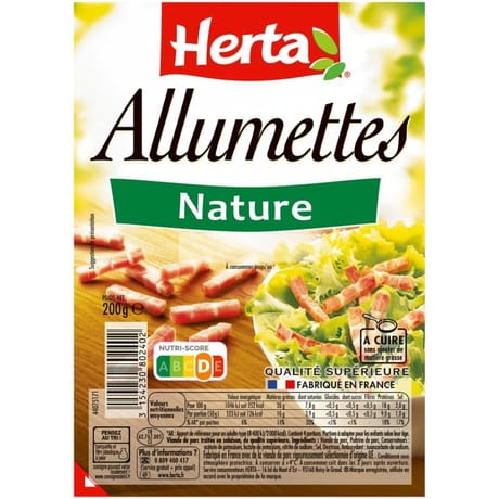 Herta allumettes nature 200g