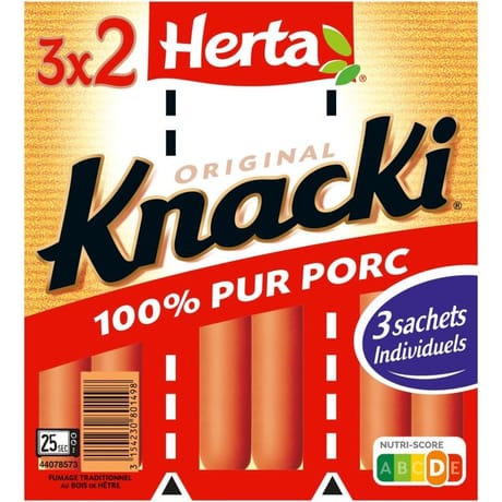 Herta knacki original 100% porc 3x2 210g