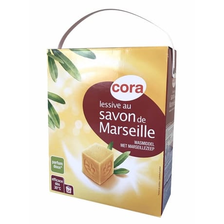 Cora lessive poudre savon de Marseille 3.78kg 54 lavages