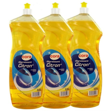 Cora liquide vaisselle citron 1.5l x3