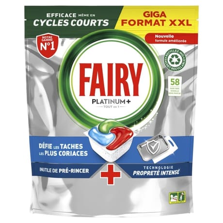 Fairy platinum plus produits de vaisselle automatique proprete intense