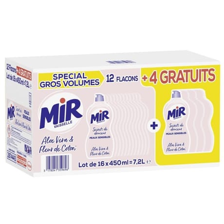 Mir vaisselle douceur 450ml 12+4 gratuit