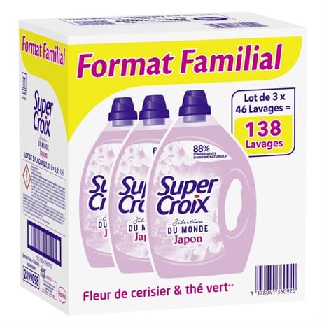 Super croix lessive japon lot de 3x46 lavages 6.21l