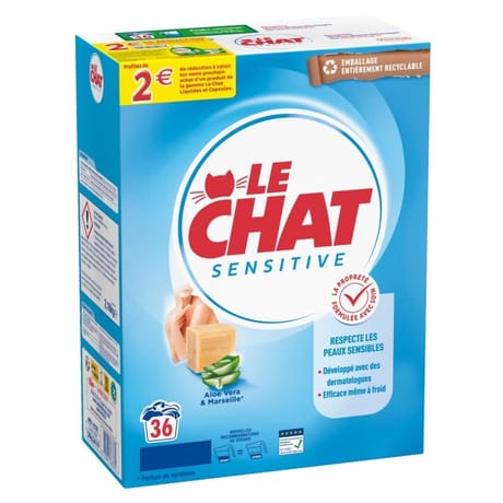 Le chat poudre sensitive 36 mesures 2.16kg