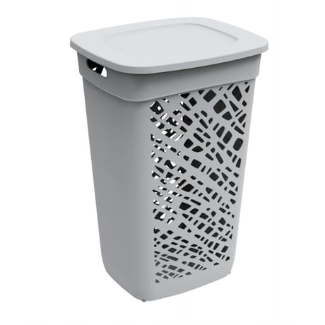 Coffre à linge almeria polypropylene gris beton 60l