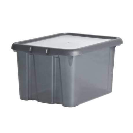 Funny box avec couvercle gris acidulé 18l