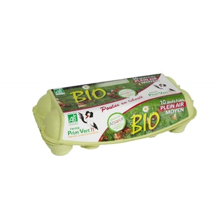 Ferme Prim'Vert 10 oeufs moyen plein air bio