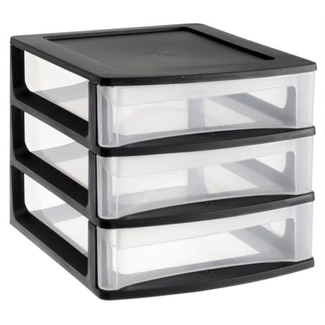 Module a6 3 tiroirs pm noir 18x21x.5x16.1cm