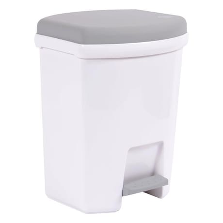 Poubelle 27l à pédale blanc/gris béton