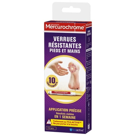 Mercurochrome stylo verrues résistantes pieds et mains 2 ml