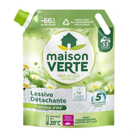 Maison verte lessive détachante fraîcheur d'été 1.485l