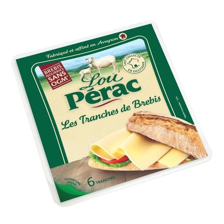 Lou pérac les tranches de brebis au lait pasteurisé de brebis nourries sans ogm 120g