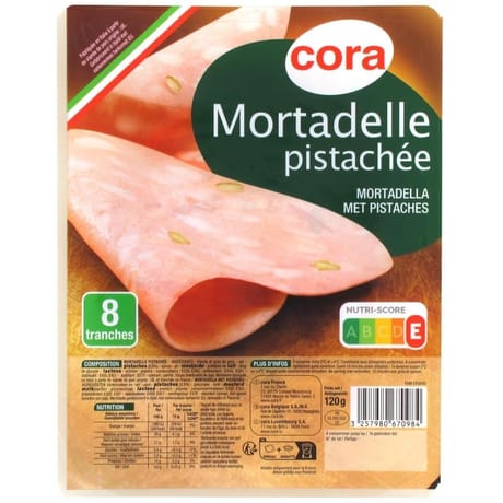 Cora mortadelle pistachée 8 tranches 120g