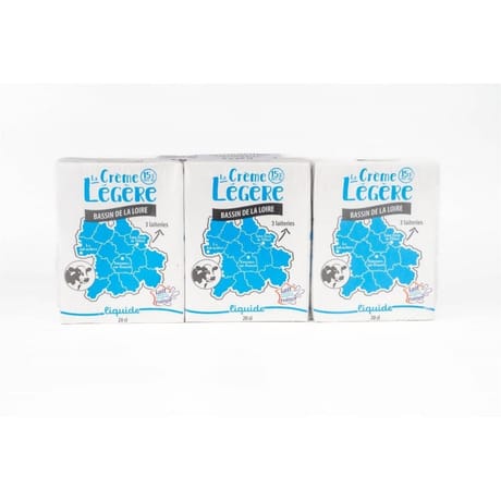 Bassin de Loire crème légère fluide 15% mg 3x20cl