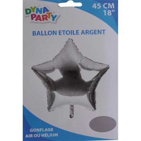Ballon etoile argent 45cm