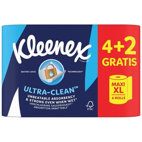 Essuie tout kleenex ultra clean 4+2 maxi rouleaux
