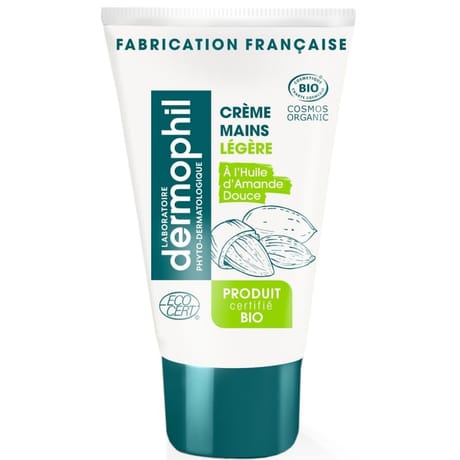 Dermophil crème mains bio légère huile d'amande douce 75 ml