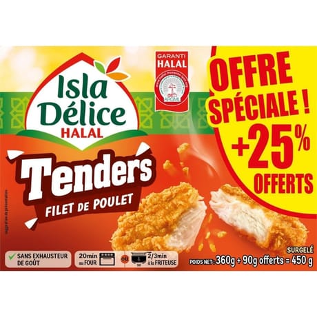 Isla Délice tenders original halal + 25% offerts 450g