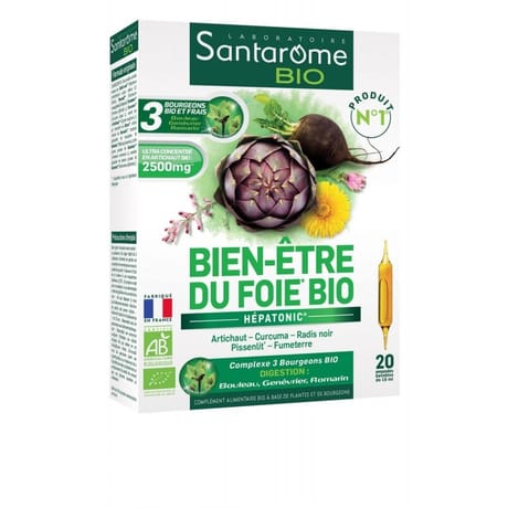Santarome bien être du foie ampoules de 10ml bio x20