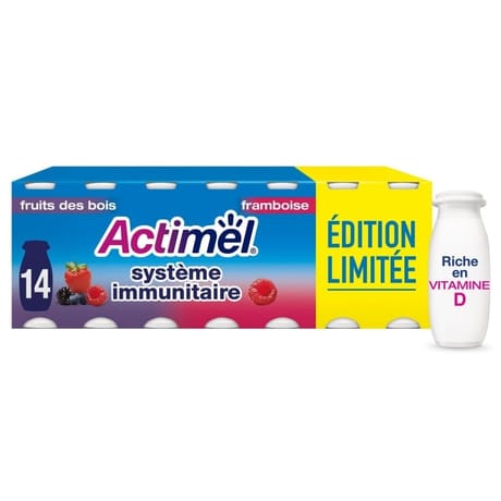 Actimel saveur framboise fruits des bois 14x100g édition limitée