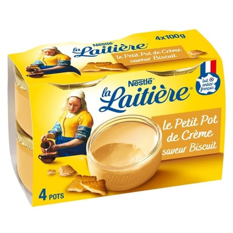 La Laitière Petit pot de crème biscuit 4x100g