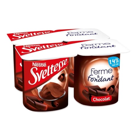 Sveltesse dessert ferme et fondant allégé saveur chocolat 4x125g