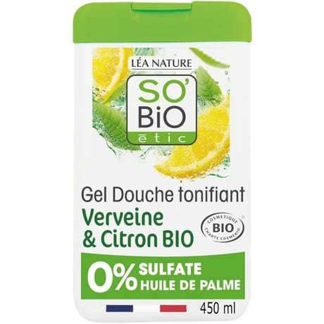 So' bio gel douche tonifiant verveine & citron bio 450 ml