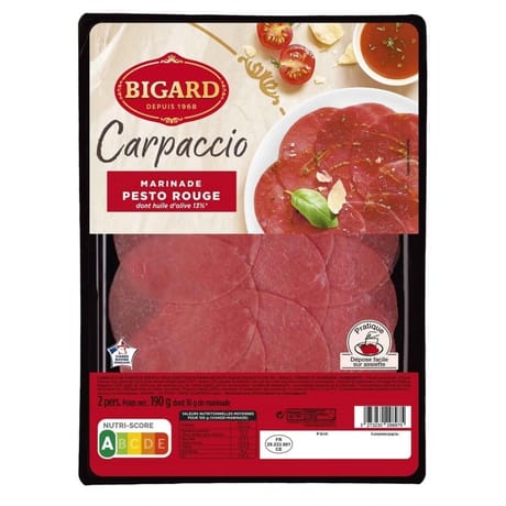 Carpaccio Boeuf pesto rouge 190g