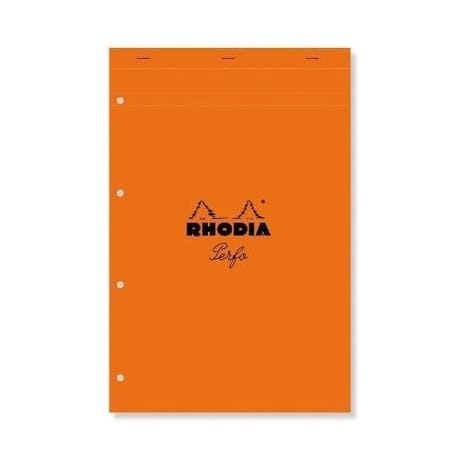 Rhodia bloc perforé 21x31.8 cm 160 pages grands carreauxr 80g pefc