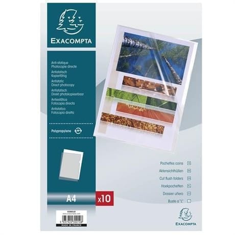 Exacompta 10 pochettes coins 21x29.7 cm 110 microns