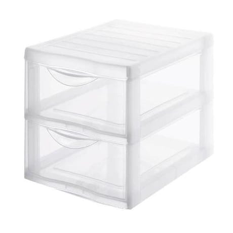Mini tour de rangement orgamix A4 2 tiroirs transparent