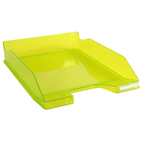 Exacompta corbeille à courrier translucide vert anis punchy