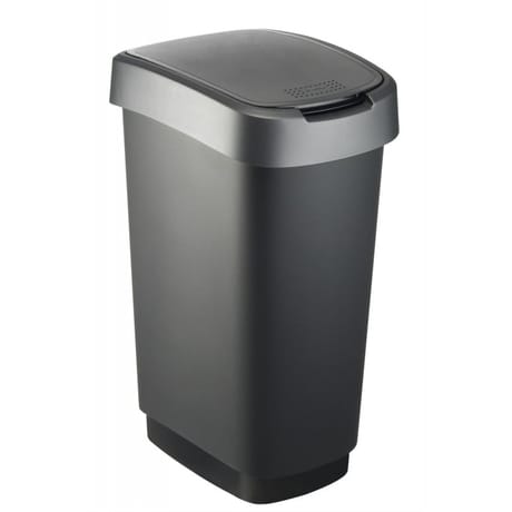 Poubelle twist noir/anthracite 50l
