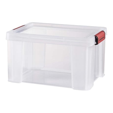 Sundis bac de rangement transparent avec couvercle clip & store 17l