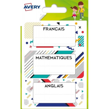 AVERY - 15 étiquettes scolaires G 76X34 MM GRAPHIQUE