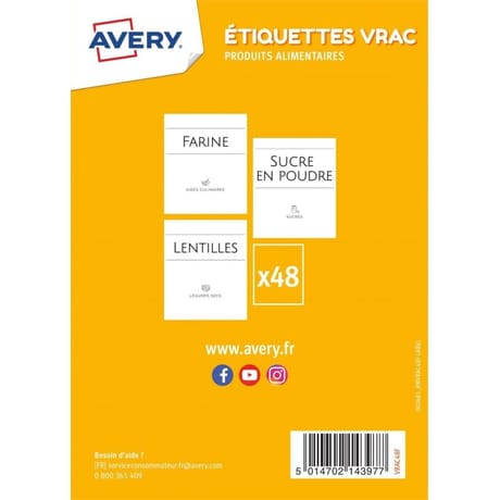 48 étiquettes bocaux cuisine 48X48