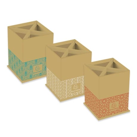 Pot crayons carré 11.5x8.5x8.5 carte 100% recyclée eternalis exacompta