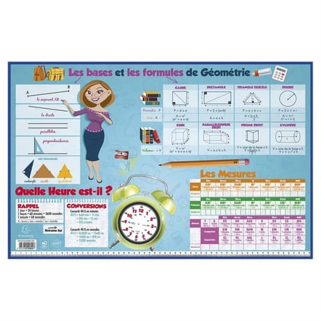 Exacompta sous main avec rabats 385x585 polypropylene mathematiques