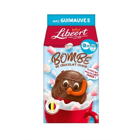 Libeert duo pack hot chocolate bomb with marshmallows 80g